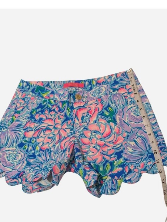 Lilly Pulitzer Pants - Pre-owned Lilly Pulitzer Pink and Blue High Waist Shorts